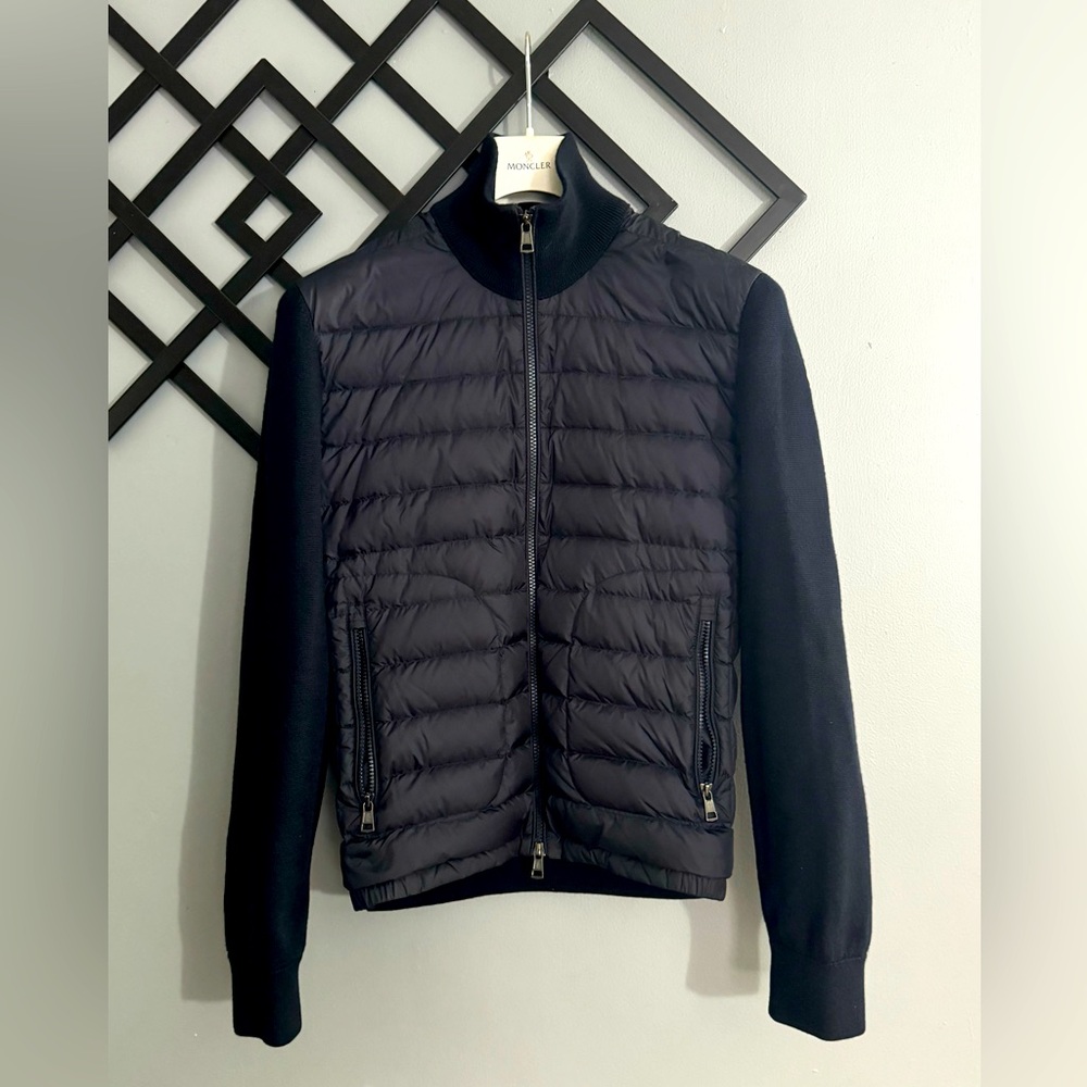 Authentic MONCLER Cardigan Tricot Jacket- Navy Color- Mens Medium Size